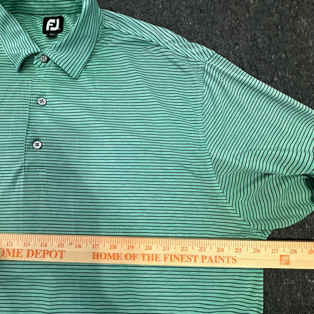 FootJoy Polo Shirt Mens XXL Green Striped Short Sleeve Performance 27420 - Picture 4 of 16